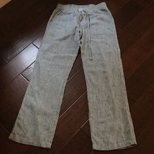 Allen Allen Pin Stripe Linen Pants